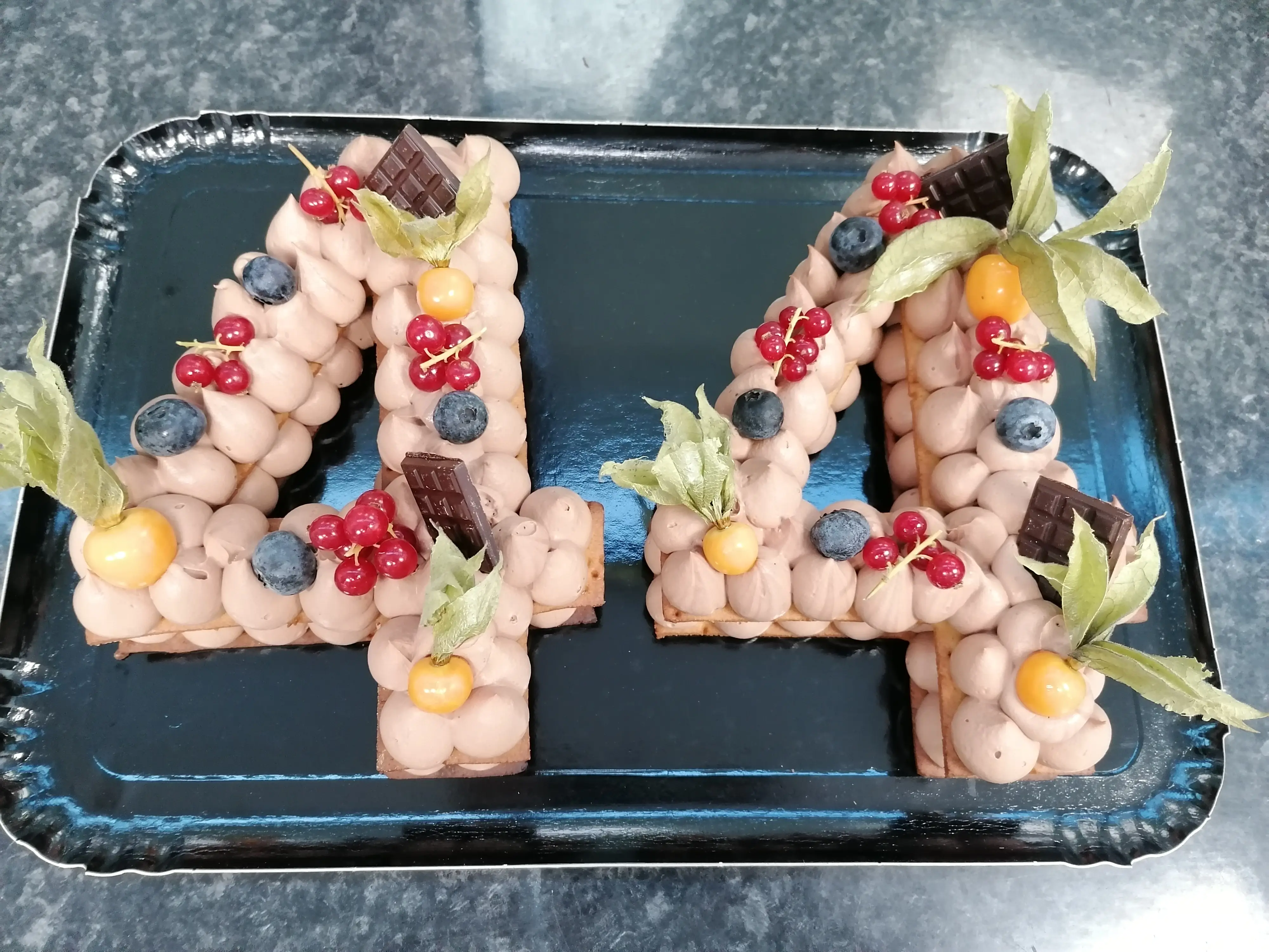 Number cake chocolat noir